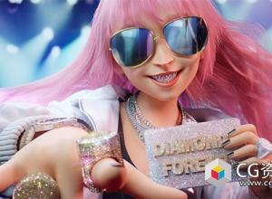 Blender钻石着色器资产预设 Fake Diamonds shader for Cycles and Eevee