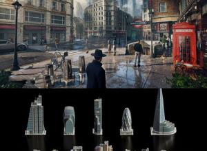 Blender/Unreal欧洲伦敦现代建筑楼房住宅高楼大厦3D模型 London