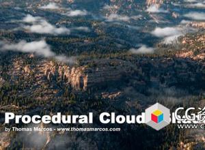 Blender程序化云朵白云生成器资产预设 Procedural Clouds Shader