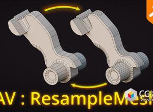 几何体高效重塑Blender插件Resample Mesh V1.0.20