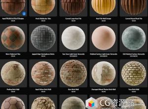 255组Substance高质量陶土砖石瓦片纹理材质预设 Terracotta