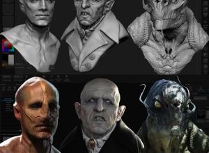 ZBrush+KeyShot+PS三维角色特效化妆外形设计雕刻灯光渲染教程两套+中英文字幕