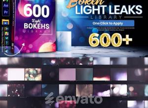 AE/PR脚本-600种唯美光效散景叠加漏光元素视频转场预设包600+ Bokeh Pack