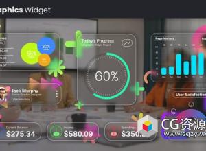 AE模板-信息图表小部件数据挂件展示动画 Infographic Widgets