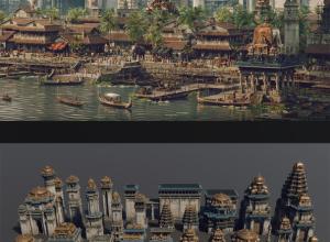 Blender印度风格建筑3D模型 CHOLA NADU - Kitbash Set