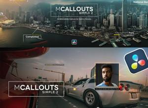 达芬奇插件-50组呼叫指示线注释文字标题字幕动画预设 mCallouts Simple 2+中文字幕使用教程