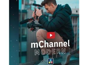 达芬奇插件-50组时尚动感视频文字标题字幕图标Logo动画转场预设 mChannel Modern DVR