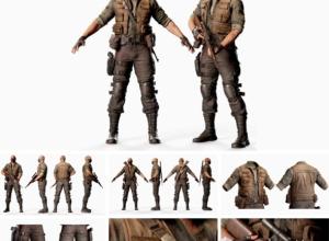 ZBrush/Blender游戏人物角色3D模型 Bad Guy Game Character