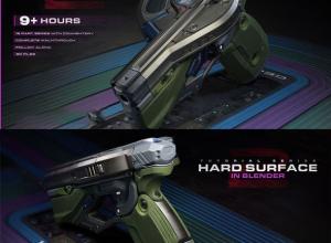 Blender科幻武器硬表面建模全面基础教程+中英文字幕