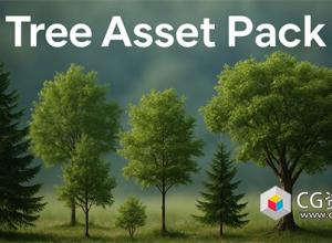 Blender树木植物3D模型资产 Large Tree Asset Pack