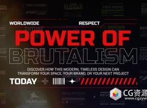 AE+PR模板-40组时尚创意动态文字标题排版动画 Brutalism Titles