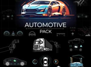 AE+PR模板-350组汽车科技感HUD抬头显示UI元素动画 Automotive Pack