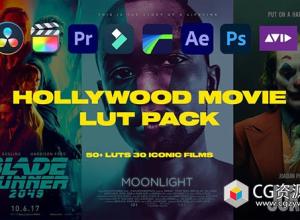 50组热门经典好莱坞电影级大片外观LUT调色预设 Hollywood Inspired LUTs