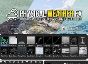 Blender物理天气雨雪雾风闪电天气生成特效插件 Physical Weather FX V1.0