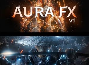 Blender预设-14组能量闪电光环火焰特效资产预设 Realtime Aura Fx Pack V1
