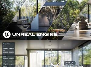 Unreal虚幻引擎逼真建筑可视化室内外场景制作UE5视频教程+中英文字幕