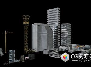 Blender城市建筑楼房3D模型资产 New And Old Buildings Blender Asset Library