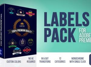 PR模板-复古创意标签徽章图形动画预设 Labels Pack