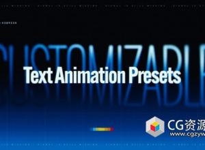 AE模板-10个可自定义文本动画预设 Text Animations
