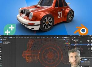 Blender小汽车硬表面建模工作流程教程+中文字幕 Blender 3D Hard Surface Modelling