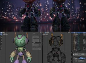 Blender新手入门机器人建模展UV贴图绑定动画渲染全流程教程+中英文字幕