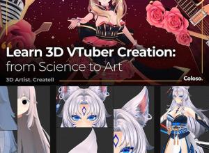 Coloso 3D VTuber人物角色建模纹理绑定动画制作全流程教程+中英文字幕