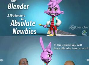 Blender卡通兔子建模雕刻绑定渲染基础教程+中英文字幕