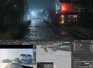 Blender制作真实小镇场景建模贴图灯光渲染全流程基础教程+中文字幕