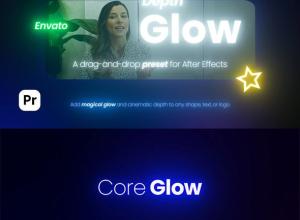 AE+PR预设-文字Logo图层辉光发光特效 Depth Glow+使用教程