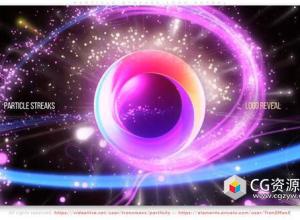 AE模板-闪耀粒子拖尾光线Logo动画 Particle Streaks Logo Reveal