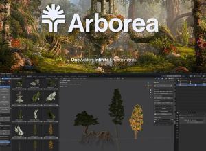 Blender自然环境资产库程序化工具插件 Arborea v1.03 Pro