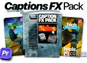 PR模板-闪光文字标题动画Mogrt预设+字体 Caption Fx Pack