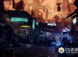 赛博朋克黑市交易场景建筑3D模型Blender资产 Black Market