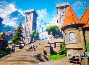 Unreal风格化奇幻城堡环境 Stylized Fantasy Castle Environment UE5.0