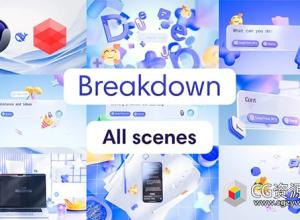 Cinema 4D Redshift中3D动态视频DeepSeek logo完整解析教程 中英文字幕