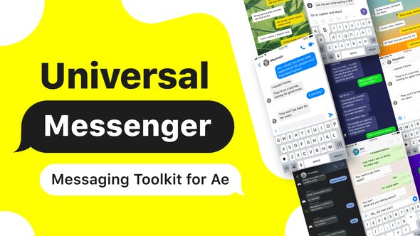 AE模板-手机APP信息对话框气泡文字聊天动画 Messenger