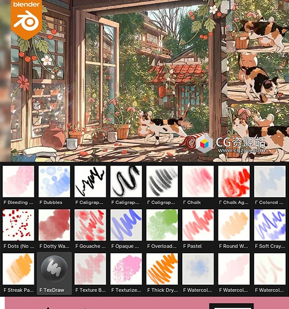 Blender卡通绘画风格化资产插件预设 Stylized Asset Suite Pro V4 + 中文字幕教程