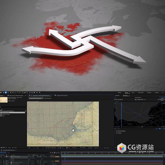 GEOlayers 3 WAR战争地图线路动画教程+中文字幕
