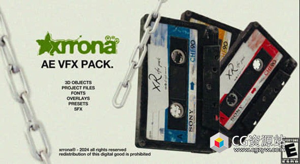 AE脚本-222个复古文字标题视觉特效叠加预设 Xrrona FX v1.0