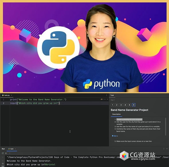 100天代码:完整Python Pro训练营视频教程+英文字幕