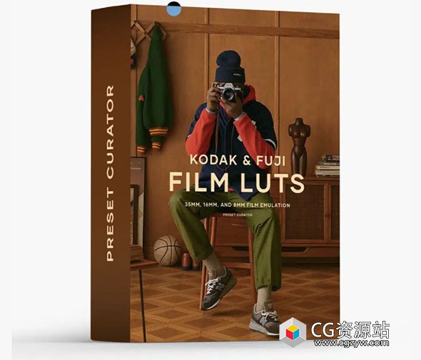 复古Kodak & Fuji柯达富士胶片模拟达芬奇调色节点 + LUT套装 Preset Curator Filmy Emulsion LUTS and Powergrades-图片1