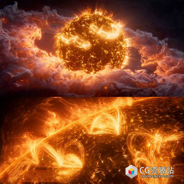 Houdini+Nuke太阳耀斑特效合成教程+中英文字幕-图片1